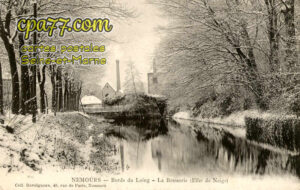 Nemours (Seine-et-Marne) - Bords du Loing – La Brasserie (Effet de Neige)