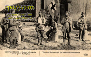 Chauconin Neufmontiers (Seine-et-Marne) - Blessés allemands sur la place de l&rsquo;Eglise