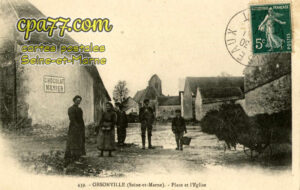 Obsonville (Seine-et-Marne) - Place et l&rsquo;Eglise