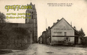 Presles En Brie (Seine-et-Marne) - Un coin de la Place et l&rsquo;Eglise
