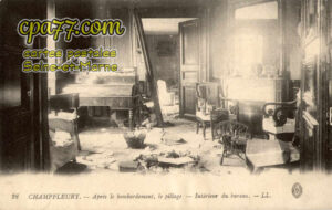 Puisieux (Seine-et-Marne) - Champfleury – Après le bombardement, le pillage – Intérieur du bureau