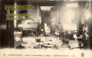 Puisieux (Seine-et-Marne) - Champfleury – Après le bombardement, le pillage – Intérieur du bureau