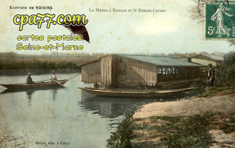 Quincy Voisins (Seine-et-Marne) - La Marne à Rouaze et le Bateau-Lavoir (en l&rsquo;état)