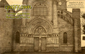 Rampillon (Seine-et-Marne) - L&rsquo;Eglise des XIIe et XIIIe s., clas. Mon. Hist. – Vue du portail occidental