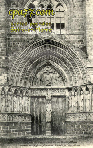 Rampillon (Seine-et-Marne) - Environs de Nangis (S.-et-M.) Rampillon – Portail de l&rsquo;Eglise (Monument historique, XIIIe siècle)