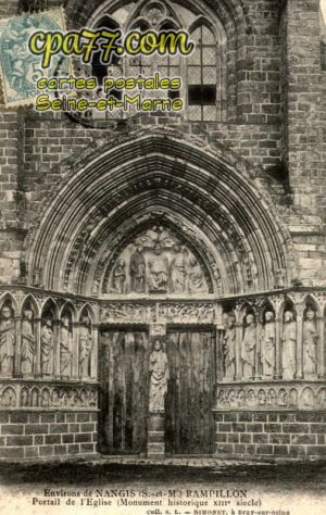 Rampillon (Seine-et-Marne) - Environs de Nangis (S.-et-M.) – Rampillon – Portail de l&rsquo;Eglise (Monument historique – XIIIe siècle)
