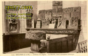 Recloses (Seine-et-Marne) - Intérieur de l&rsquo;Eglise – La Rétable, classé monument historique