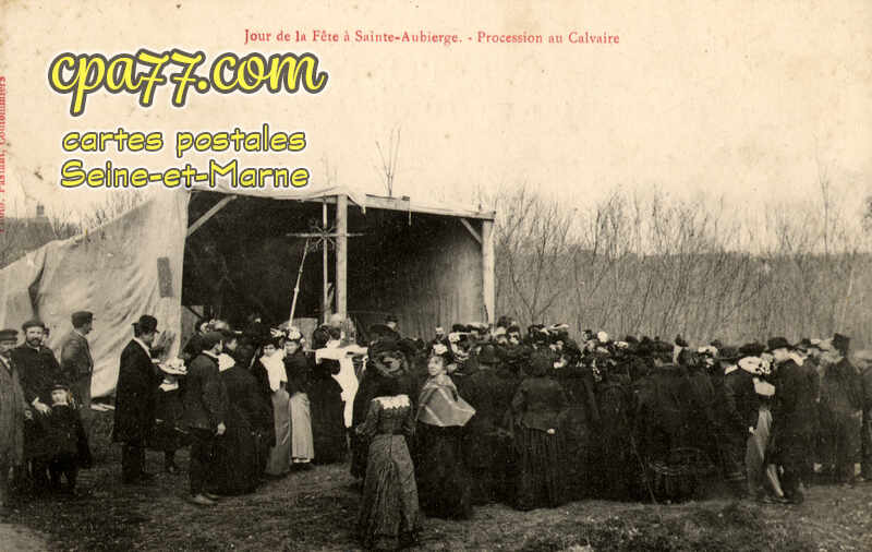 St Augustin (Seine-et-Marne) - Jour de la fête à Sainte-Aubierge – Procession au Calvaire