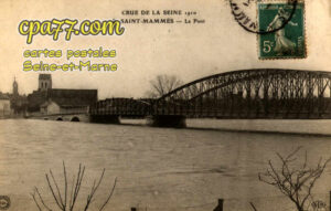 St Mammès (Seine-et-Marne) - Crue de la Seine 1910 – Le Pont