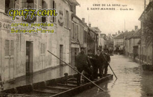 St Mammès (Seine-et-Marne) - Crue de la Seine 1910 – Grande Rue