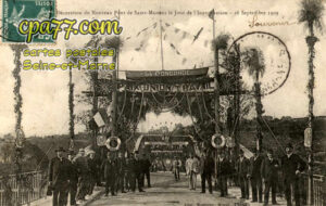 St Mammès (Seine-et-Marne) - Décoration du nouveau Pont de Saint-Mammès le Jour de l&rsquo;Inauguration – 26 Septembre 1909