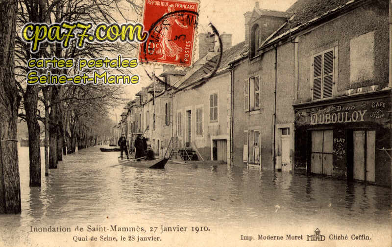 St Mammès (Seine-et-Marne) - Inondation du 27 Janvier 1910, Quai de Seine