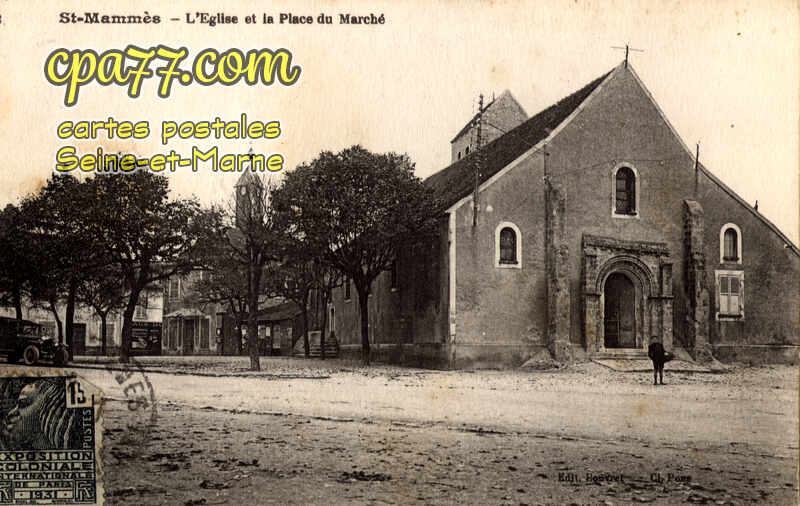 St Mammès (Seine-et-Marne) - L&rsquo;Eglise et la Place du Marché