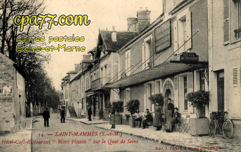 St Mammès (Seine-et-Marne) - Hôtel-Café-Restaurant « Mimi Pinson » sur le Quai de Seine