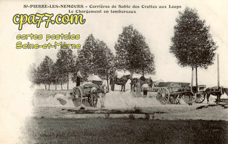 St Pierre Lès Nemours (Seine-et-Marne) - Carrières de sable des Crottes aux Loups – Le Chargement en tombereaux