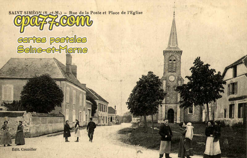 St Siméon (Seine-et-Marne) - Rue de la Poste et Place de l&rsquo;Eglise