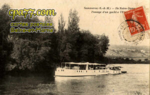 Sammeron (Seine-et-Marne) - Ile Notre-Dame – Passage d&rsquo;un yacht