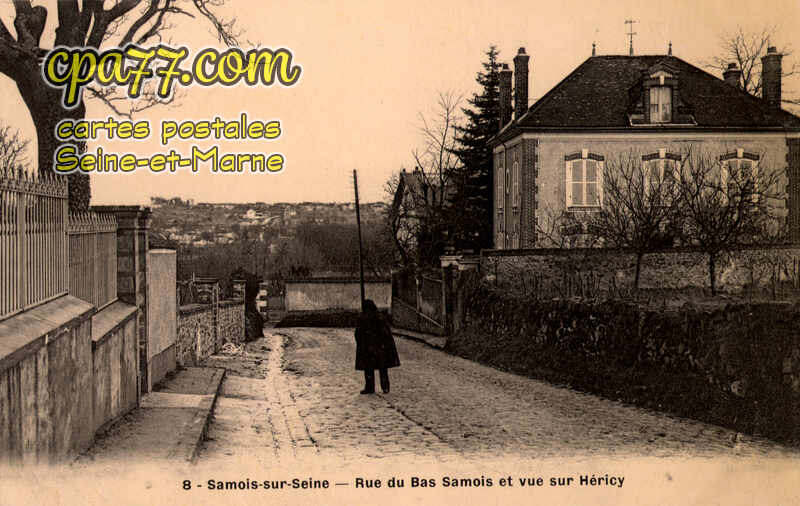 Samois Sur Seine (Seine-et-Marne) - Rue du Bas-Samois et vue sur Héricy