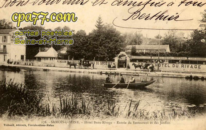 Samois Sur Seine (Seine-et-Marne) - Hôtel Beau-Rivage – Entrée du Restaurant et des Jardins