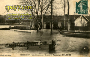 Seine Port (Seine-et-Marne) - Inondations 1910 – Annexe du Retaurant Colombe