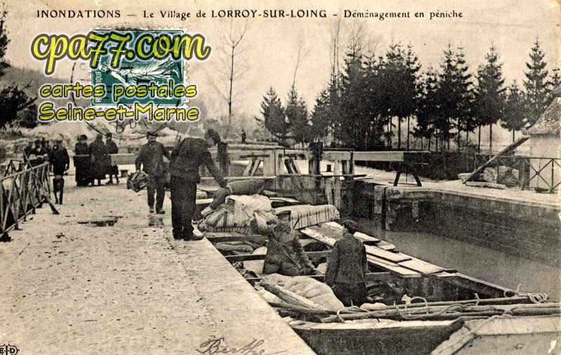 Souppes Sur Loing (Seine-et-Marne) - Inondations – Le Village de Lorroy – Déménagement en péniche