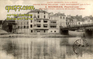 Thorigny Sur Marne (Seine-et-Marne) - Grand Hôtel Bellevue – Café Restaurant (près la Gare) – A. Bourgeois, Propriétaire – Déjeuners et Dîners – Salons de 120 Couverts – Téléphone