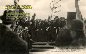 Vanvillé (Seine-et-Marne) - Inauguration du Monument du Capitaine Aviateur Camine – Le Colonel Hirschauer prononçant son discours